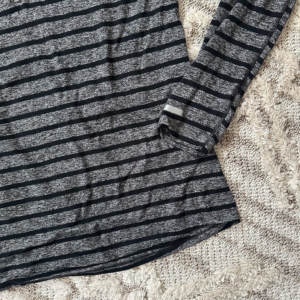 Nike Black and Gray Striped Quarter-Zip Pullover - Picture 2 of 5